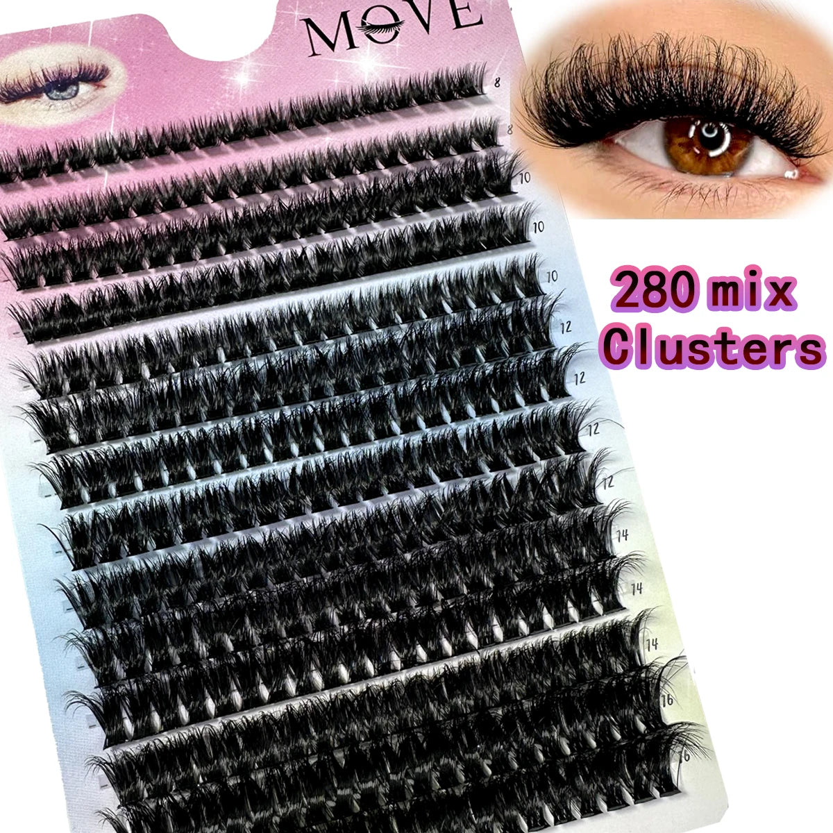 DIY 5D Fluffy Lash Clusters – 80D D-Curl Wispy Extensions (280pcs)