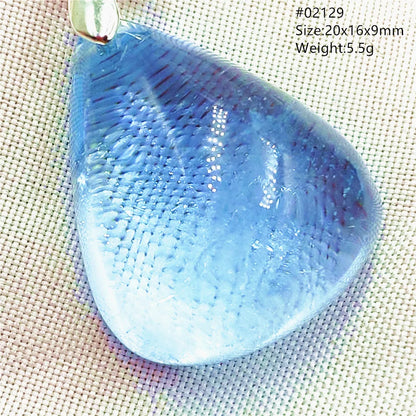 Natural Blue Topaz Quartz Pendant Necklace – Oval Healing Stone Jewelry