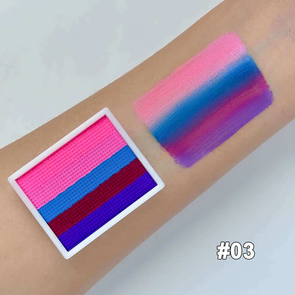 UV Glow-in-the-Dark Rainbow Face & Body Paint – Fluorescent Neon Makeup for Parties & Festivals