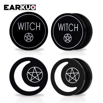Acrylic Cat OUIJA Ear Plugs – Witch Poker Tunnels & Stretchers (2PCS)