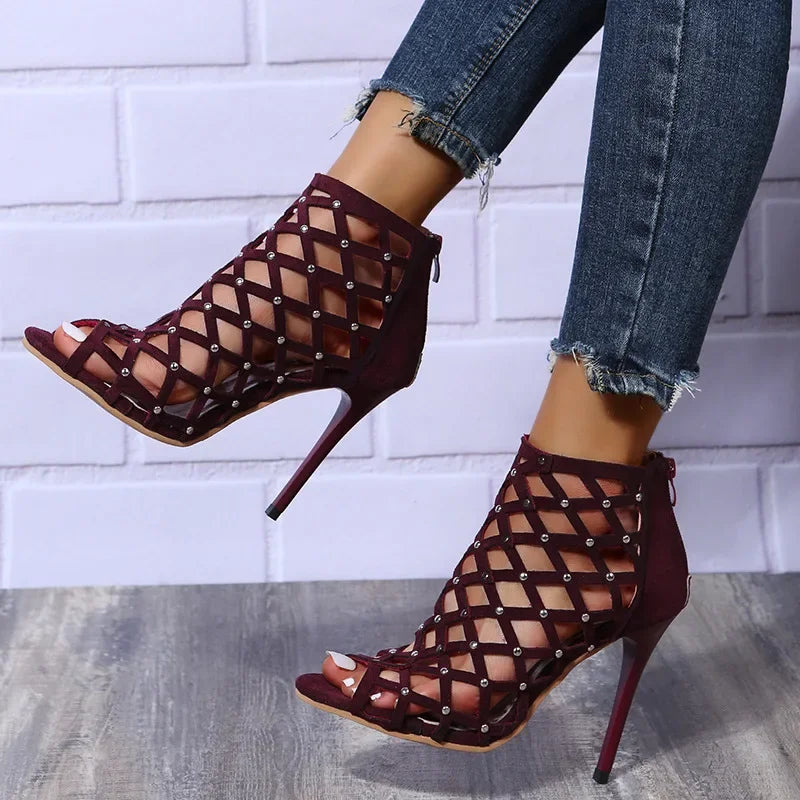 Women’s Open Toe Dance Heel Boots