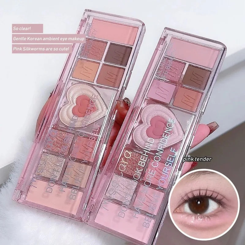Love Heart 12-Color Pink Eyeshadow Palette