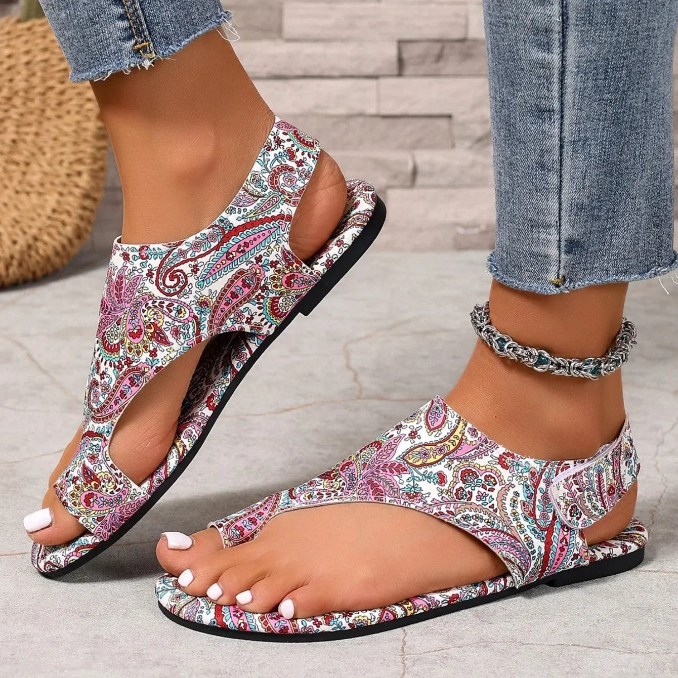Bohemian Roman Flat Sandals