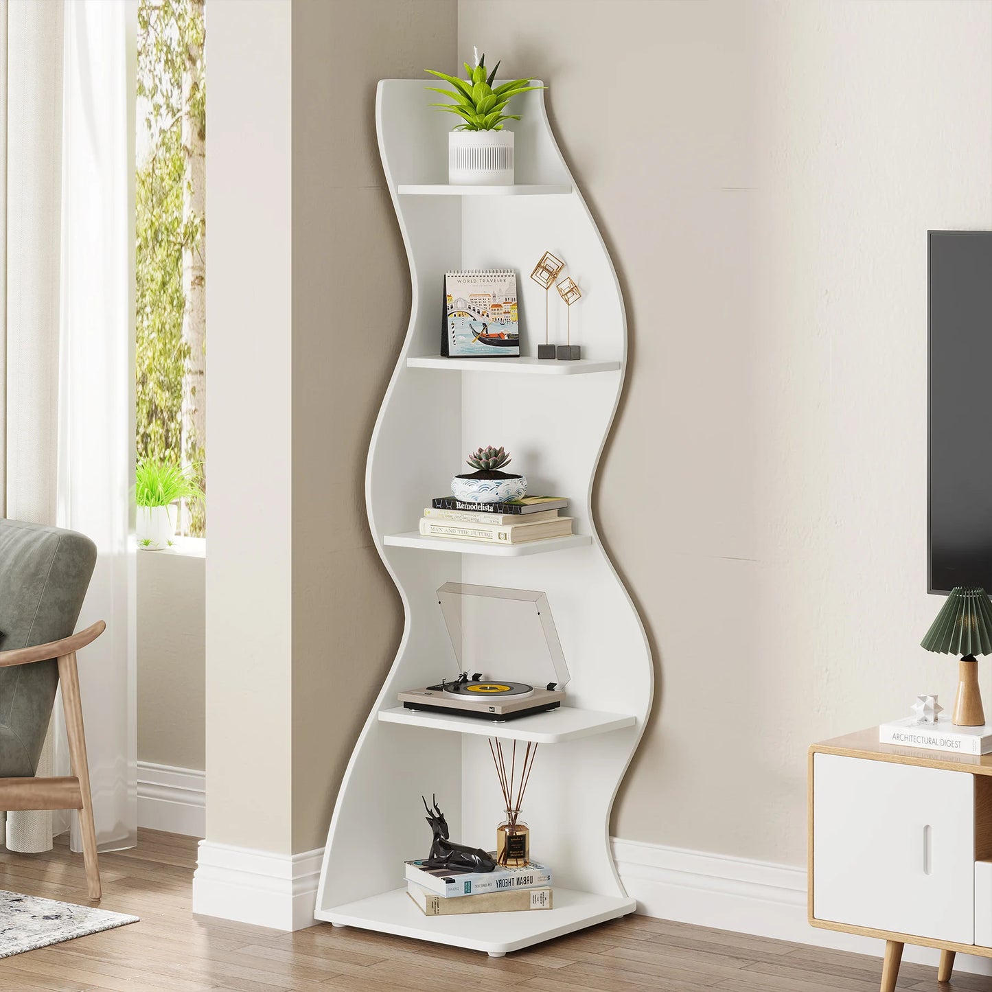 5-Tier Corner Bookshelf