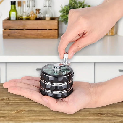 63mm Premium Zinc Alloy Grinder – 4-Layer Multifunctional Herb & Spice Crusher