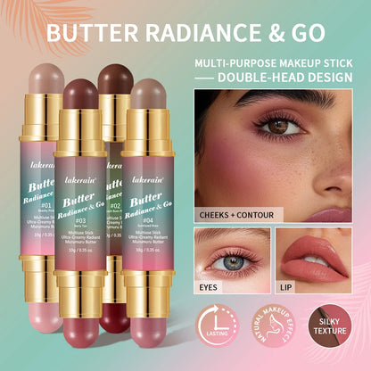 Butter Glow & Go Multiuse Stick – Dual-Ended Bronzer & Blush for Face, Eyes & Lips