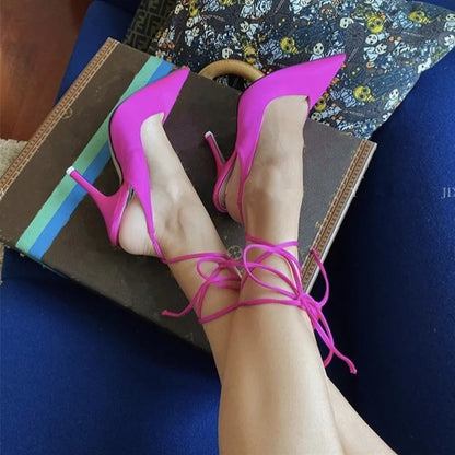 Pointed Toe Ankle Strap Party Heels