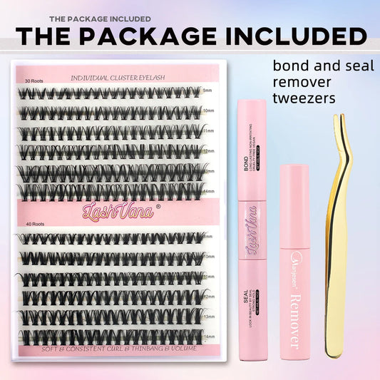 240PCS DIY Lash Cluster Extension Kit – Salon Look, At-Home Ease