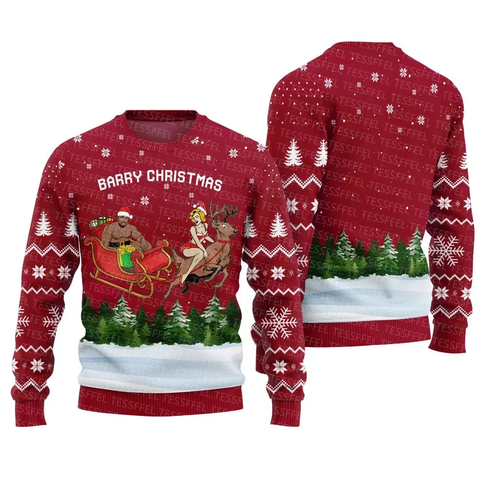 Cosplay Santa Claus Ugly Christmas Sweater – 3D Print Harajuku Graffiti Pullover