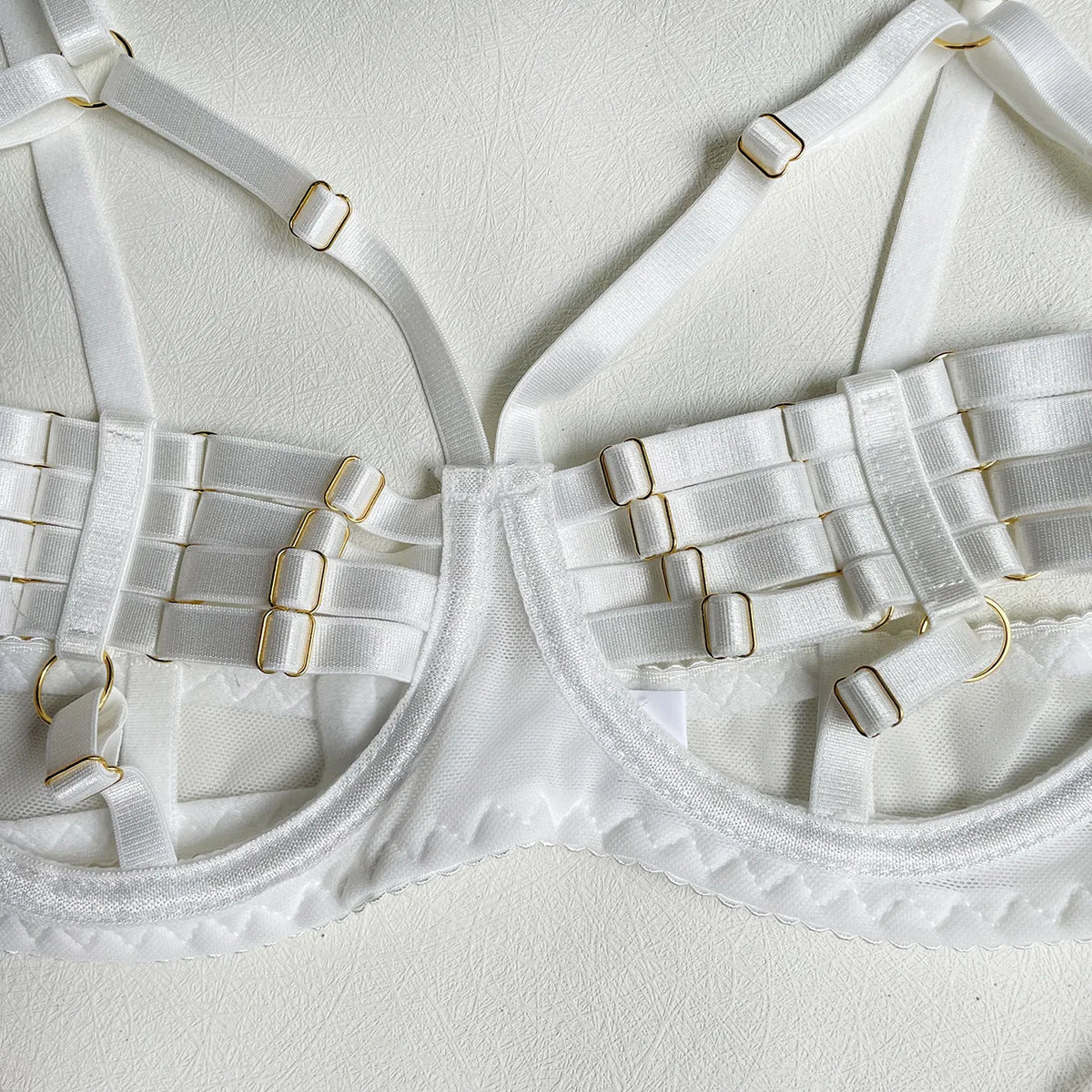 5-Piece Hollow Lingerie Set – Sensual Open Bra & Brief Outfit