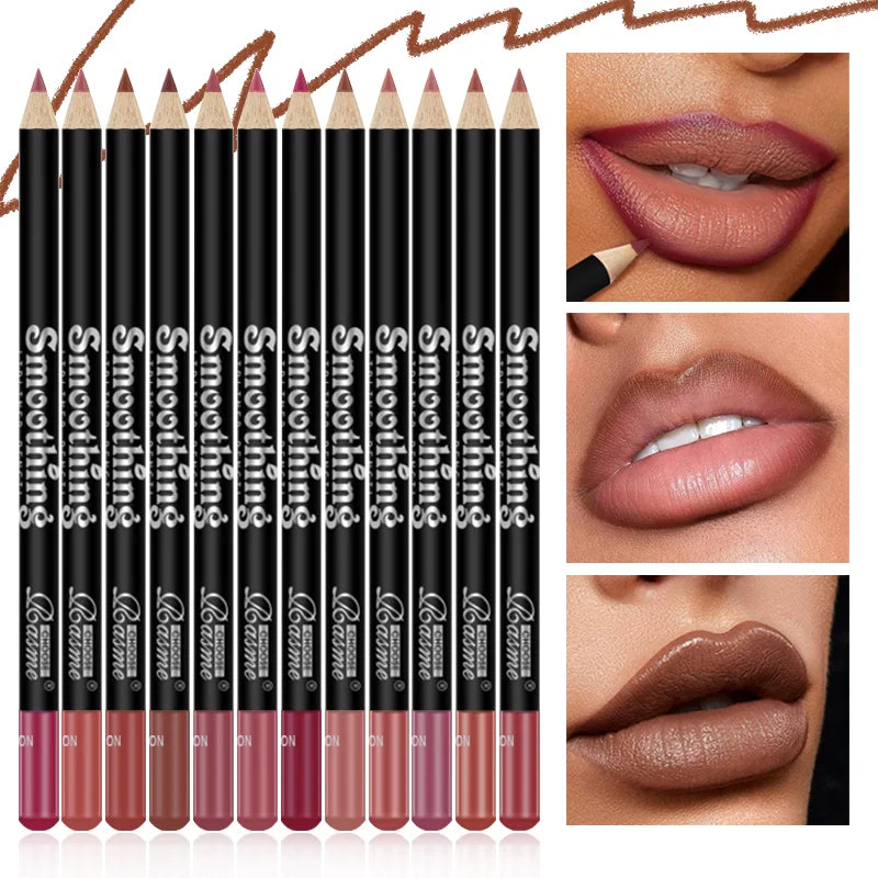 12PCS Matte Lip Liner Pencil Set