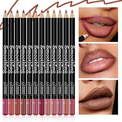 12PCS Matte Lip Liner Pencil Set