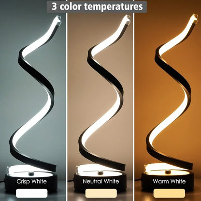 Classic Spiral LED Table Lamp – Modern Minimalist Design