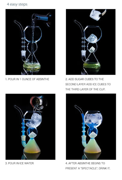 Inmeet Absinthe Glass – Heat-Resistant Borosilicate Cocktail Cup with Straw