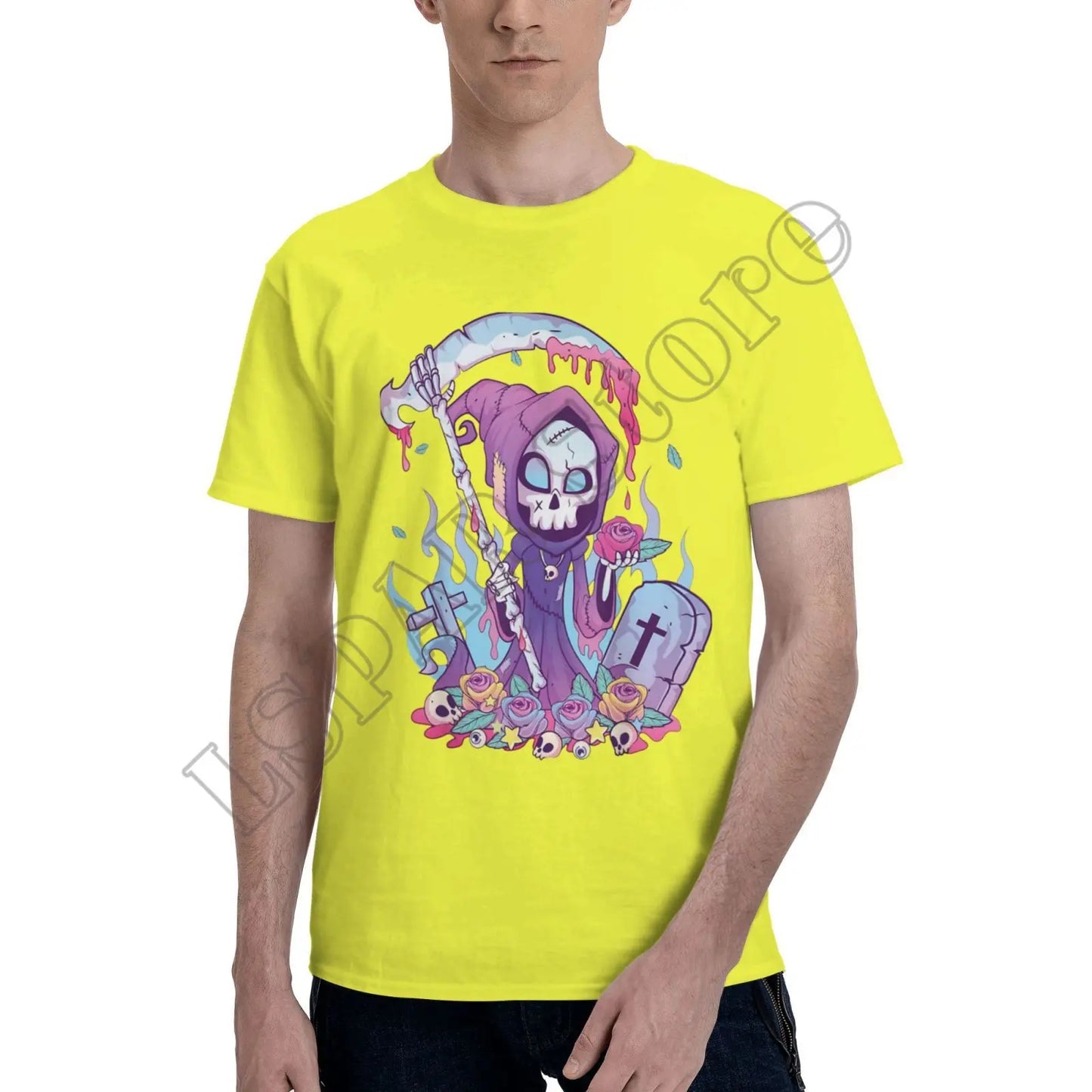 Pastel Goth Grim Reaper T-Shirt – Kawaii Occult Streetwear Tee