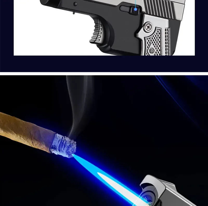 Windproof Gas-Electric Plasma Lighter – USB Type-C Rechargeable Folding Gun-Shaped Torch