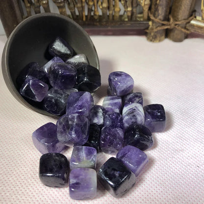 Natural Dream Amethyst & Citrine Crystal Tumble Stones – Reiki Healing Gemstones for Energy & Décor