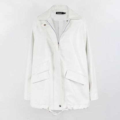 Oversized Faux Leather Jacket – Casual Cool Street Style