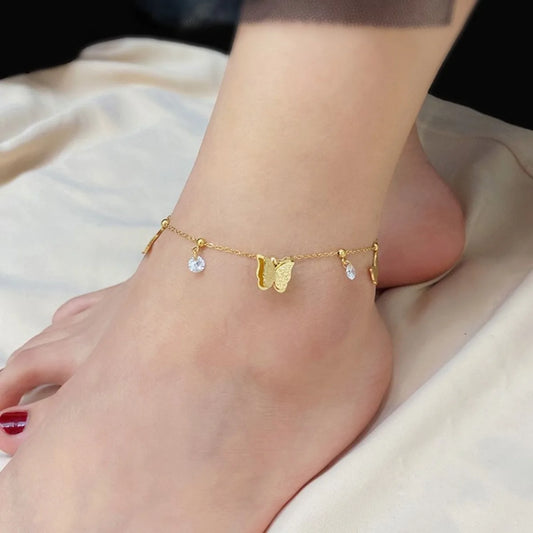 Chunky Figaro Chain Anklet – Unisex Stainless Steel Gold Anklet Jewelry (21+10cm)
