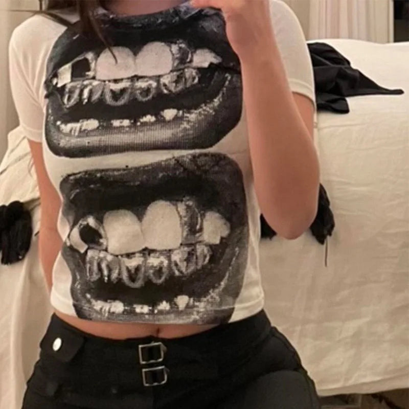 Punk Y2K Gothic Baby Tee