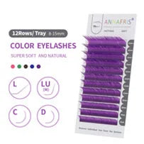 UV Blue & Orange Lash Extensions – Glow Reactive Individual False Lashes for Creative Makeup Looks