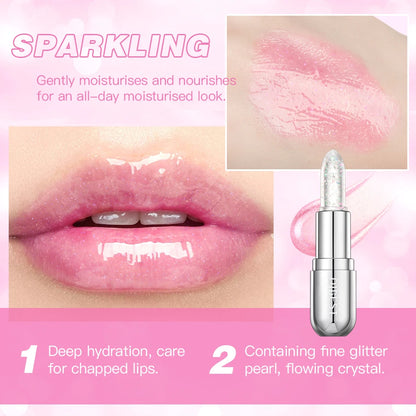 Glitter Crystal Jelly Lipstick – Color-Changing Moisturizing Lip Tint Balm