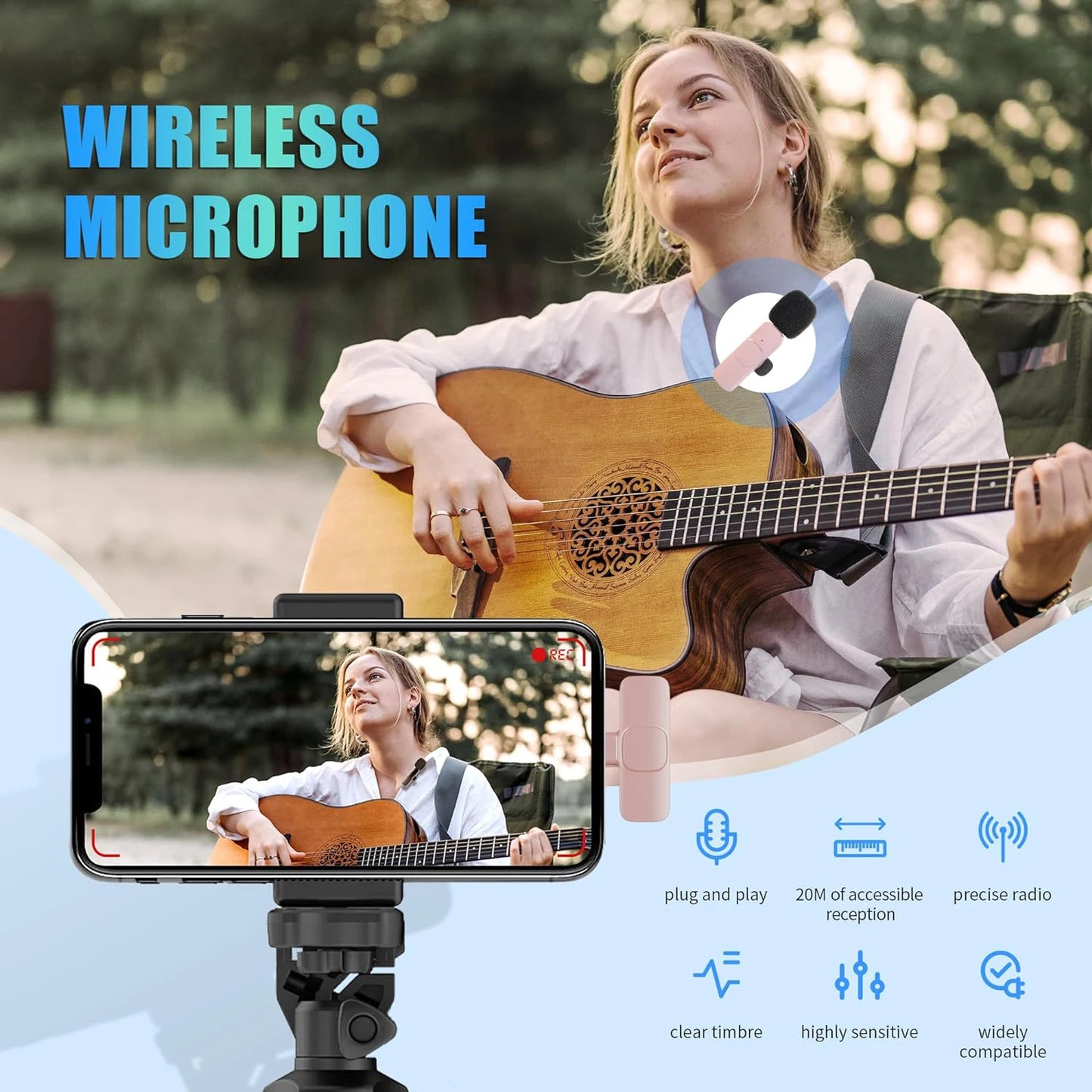 Wireless Lavalier Microphone – Pro Audio, Plug-and-Play Simplicity
