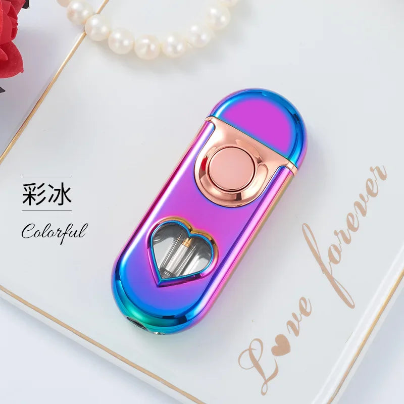 Double Flame LED Butane Metal Lighter