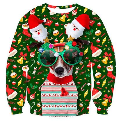 Funny Santa & Elf Ugly Christmas Sweater – Unisex Holiday Sweatshirt for Men & Women