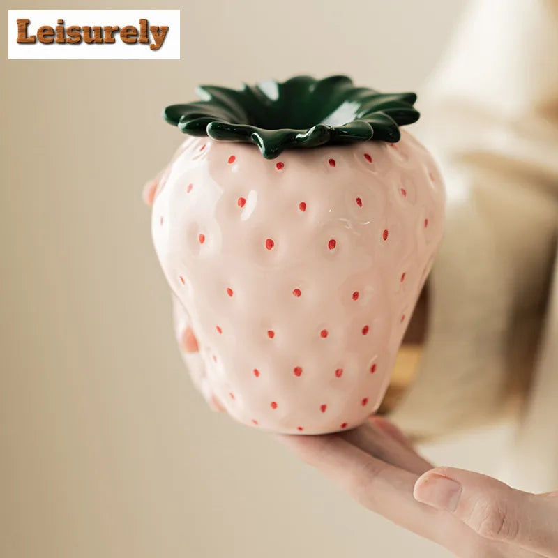 Strawberry Ceramic Storage AshTray with Lid