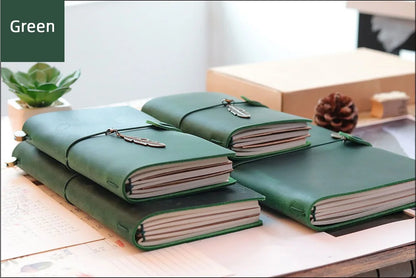 Genuine Leather Refillable Travel Journal – Handmade Retro Diary & Sketchbook