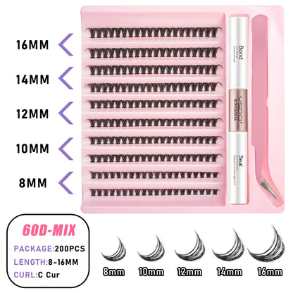 DIY Lash Cluster Extension Kit – Bond, Seal & Applicator Set (5–16mm)
