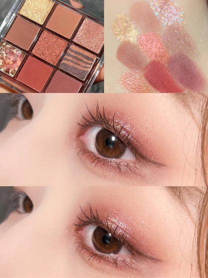 Oh Rosy 9-Color Eyeshadow Palette – Soft Smoke & Rose Tones
