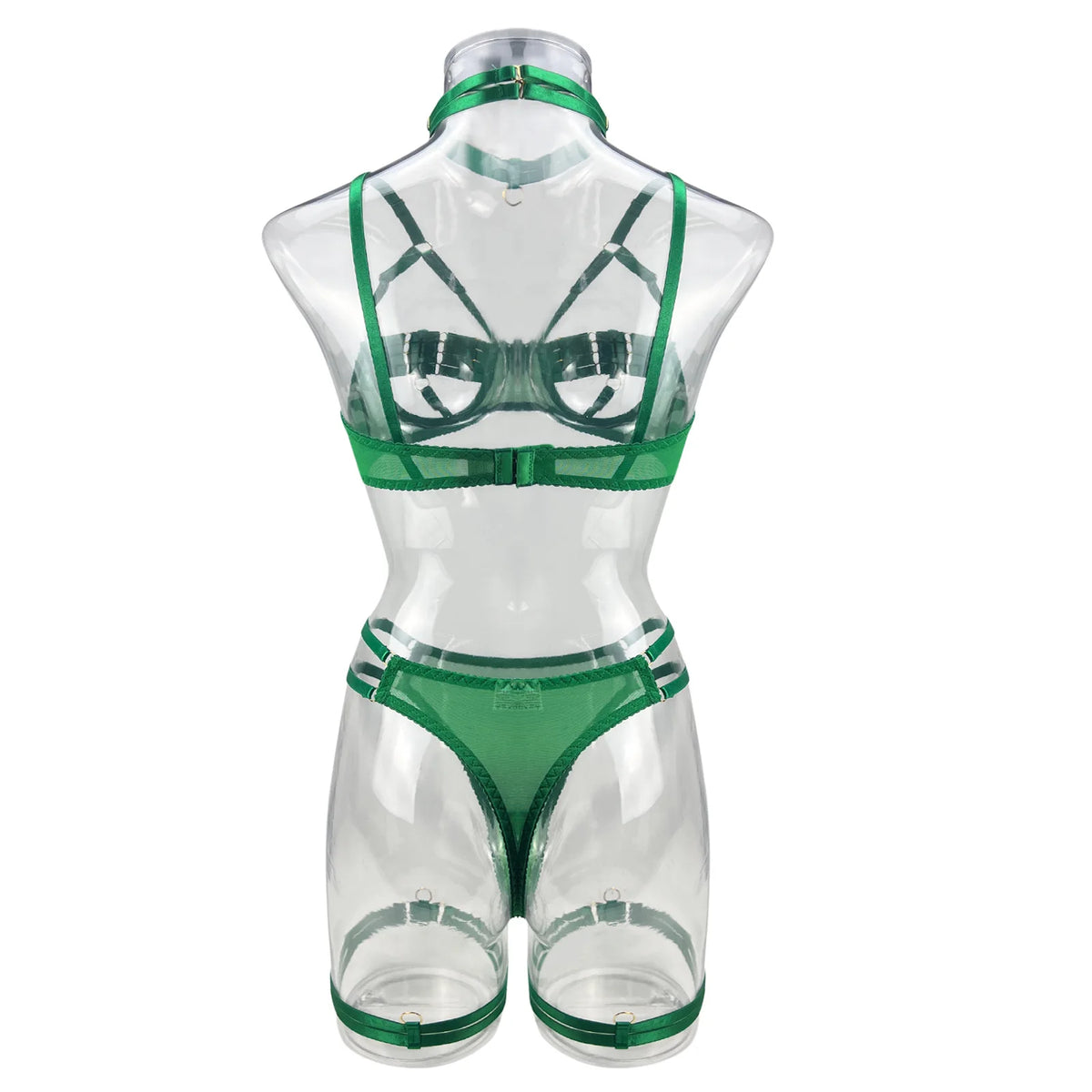 5-Piece Hollow Lingerie Set – Sensual Open Bra & Brief Outfit