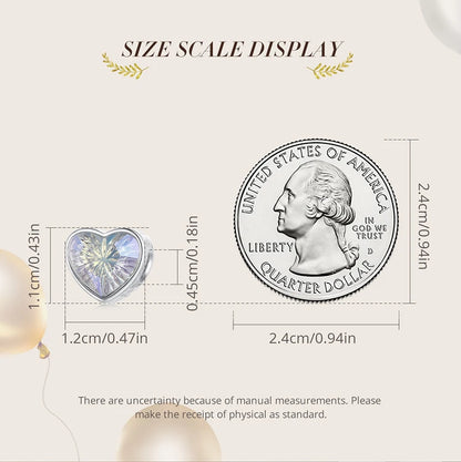 925 Sterling Silver Rainbow Heart Charm – Shine with Every Sparkle