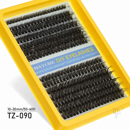 Individual 20–100D Cluster Lashes – 280pcs Mixed Tray Volume Extensions