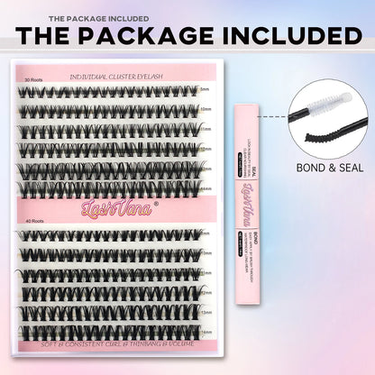 240PCS DIY Lash Cluster Extension Kit – Salon Look, At-Home Ease