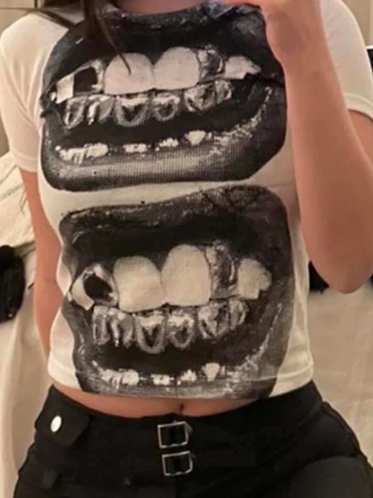 Punk Y2K Gothic Baby Tee