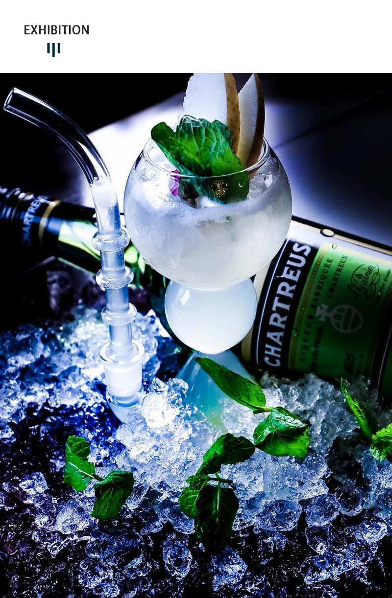Inmeet Absinthe Glass – Heat-Resistant Borosilicate Cocktail Cup with Straw