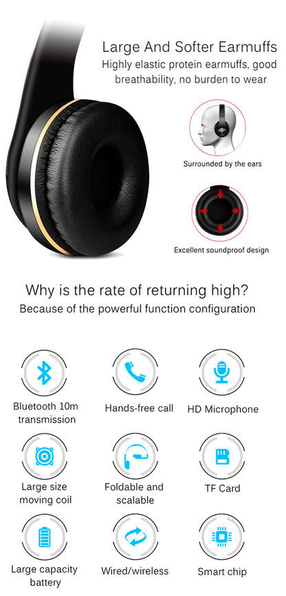 Foldable Bluetooth Sport Headphones – Bass, Comfort, &amp; Wireless Freedom