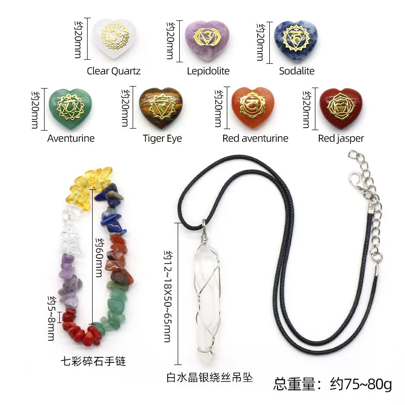 Chakra Yoga Reiki Stone Set – Natural Crystal Healing Collection