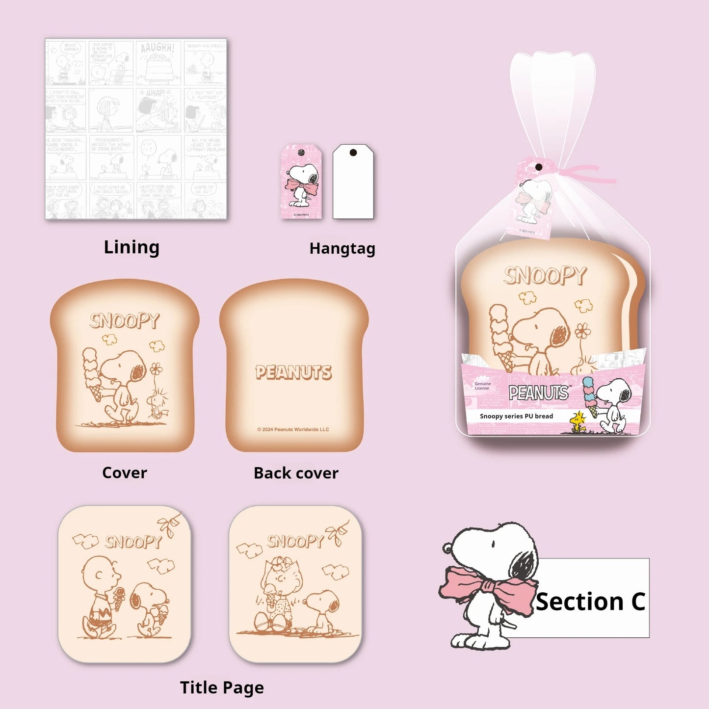 Cute Snoopy Bread-Shaped Notebook – Cartoon Mini Journal for Kids & Kawaii Stationery Lovers