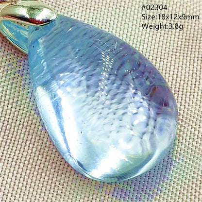 Natural Blue Topaz Quartz Pendant Necklace – Oval Healing Stone Jewelry