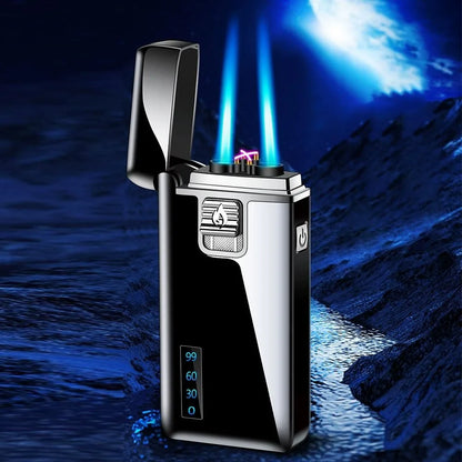 Double Jet Flame & Dual Arc Electronic Lighter – 2-in-1 Rechargeable