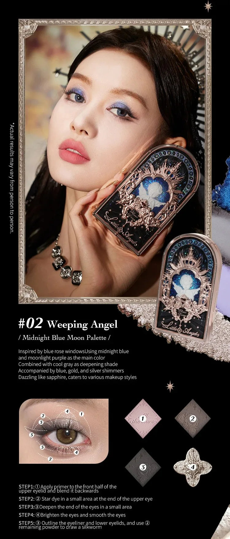 Little Angel 9-Color Eyeshadow Palette – Shimmer & Glitter Finishes