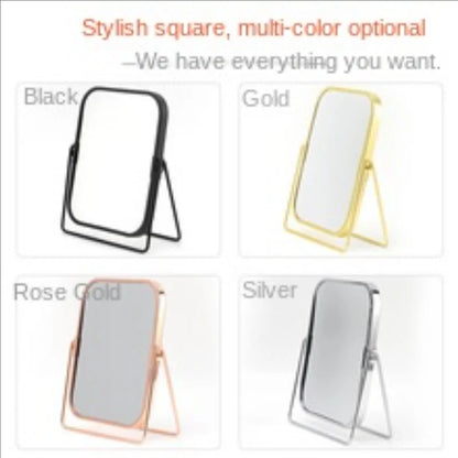 Dual-Sided Square Tabletop Makeup Mirror