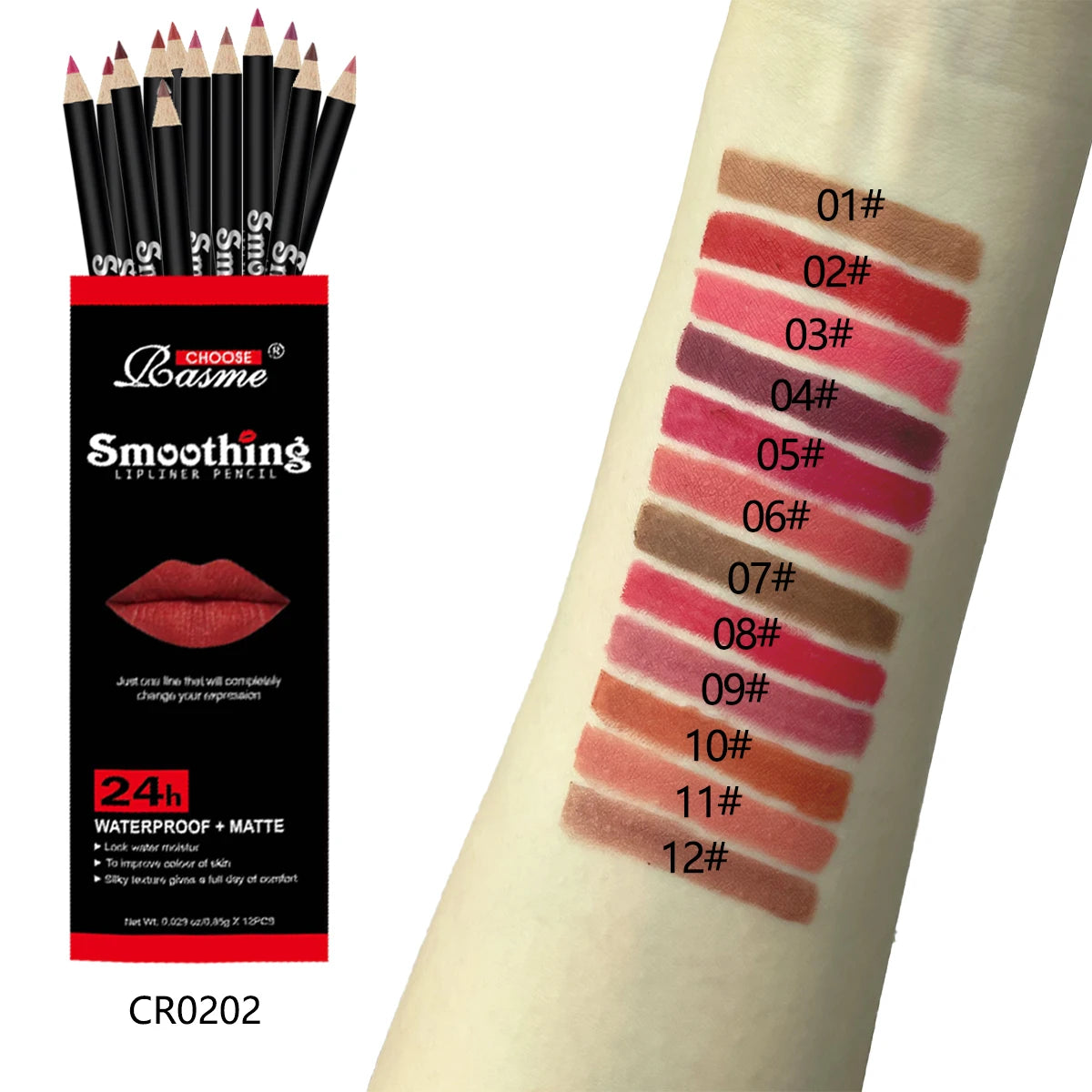 12PCS Matte Lip Liner Pencil Set