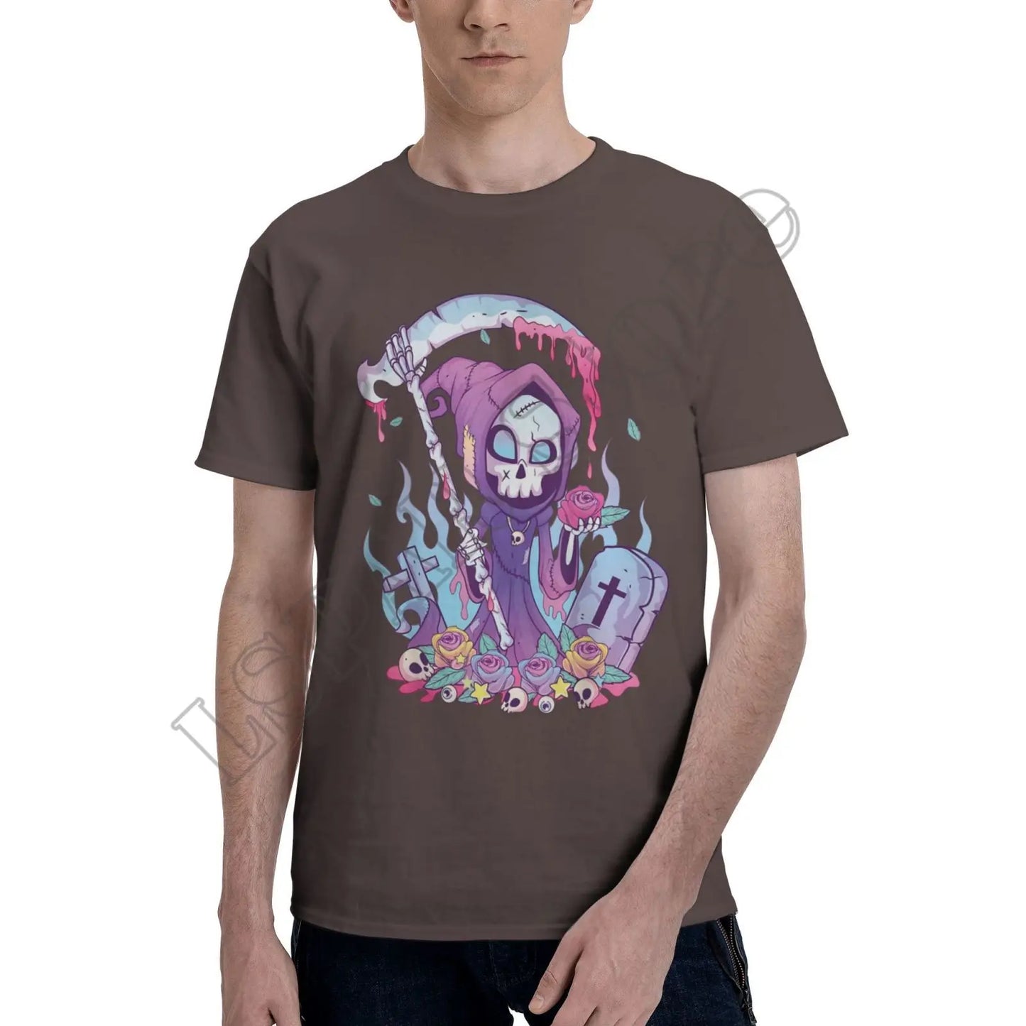 Pastel Goth Grim Reaper T-Shirt – Kawaii Occult Streetwear Tee