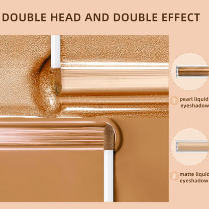 Double-Ended Glitter & Matte Eyeshadow Stick – 2-in-1 Waterproof Eye Makeup Pencil