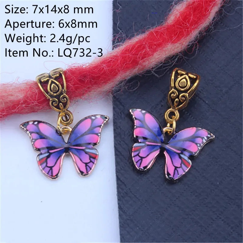 5pcs Butterfly Hair Beads